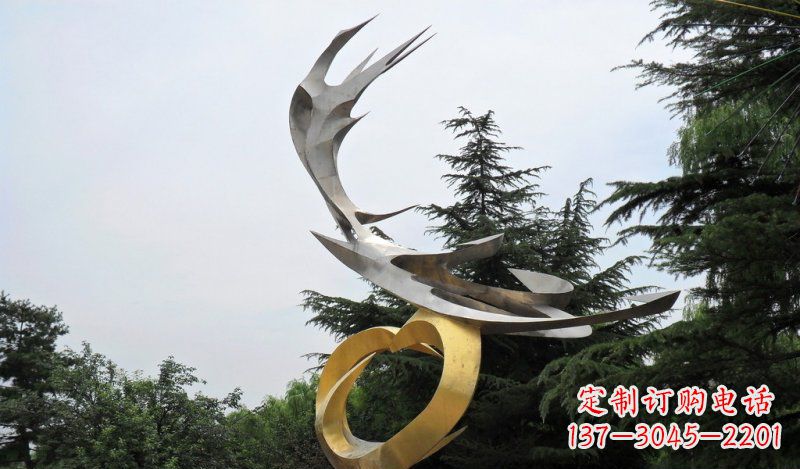 哈尔滨精美雕刻石膏抽象凤凰雕塑