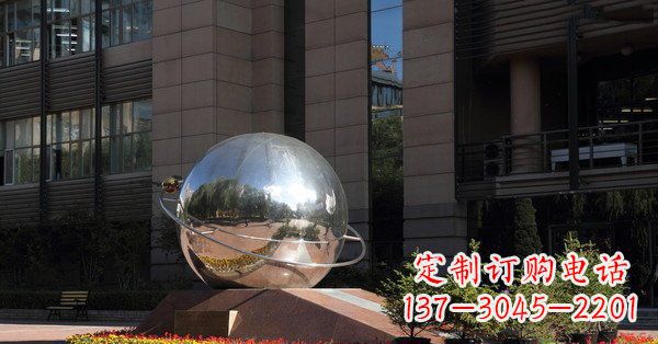 哈尔滨精美不锈钢制地球与赤道雕塑