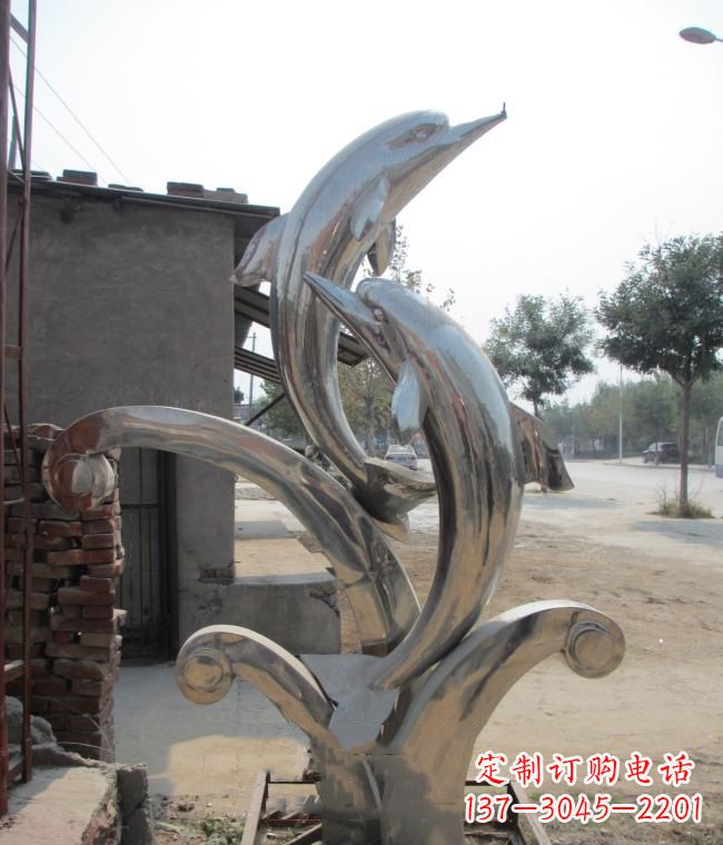 哈尔滨倾情展示——室外可靠不锈钢海豚雕塑