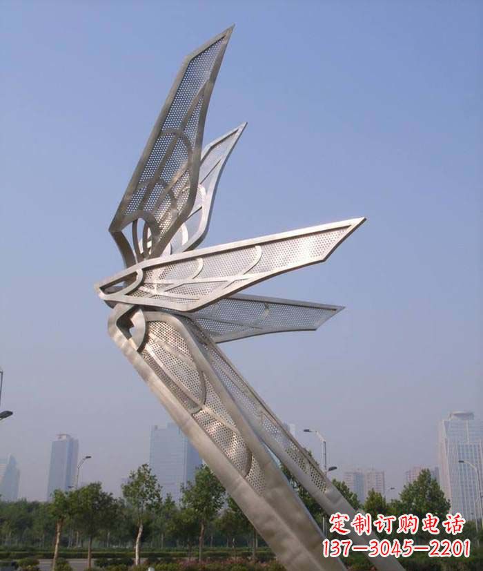 哈尔滨大型不锈钢蝴蝶翅膀雕塑