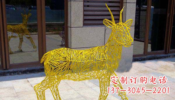 哈尔滨梦幻般的不锈钢小鹿大理石塑像