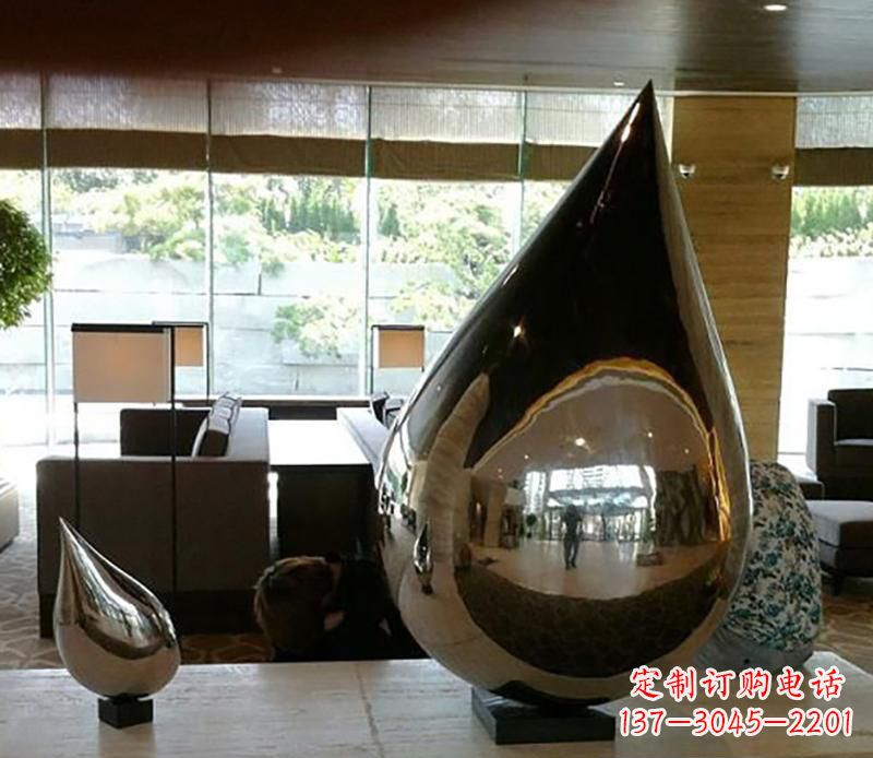 哈尔滨公园不锈钢水滴球景观雕塑