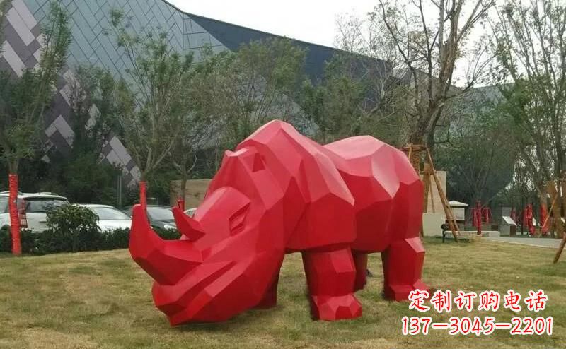 哈尔滨摩洛哥高端不锈钢犀牛雕塑