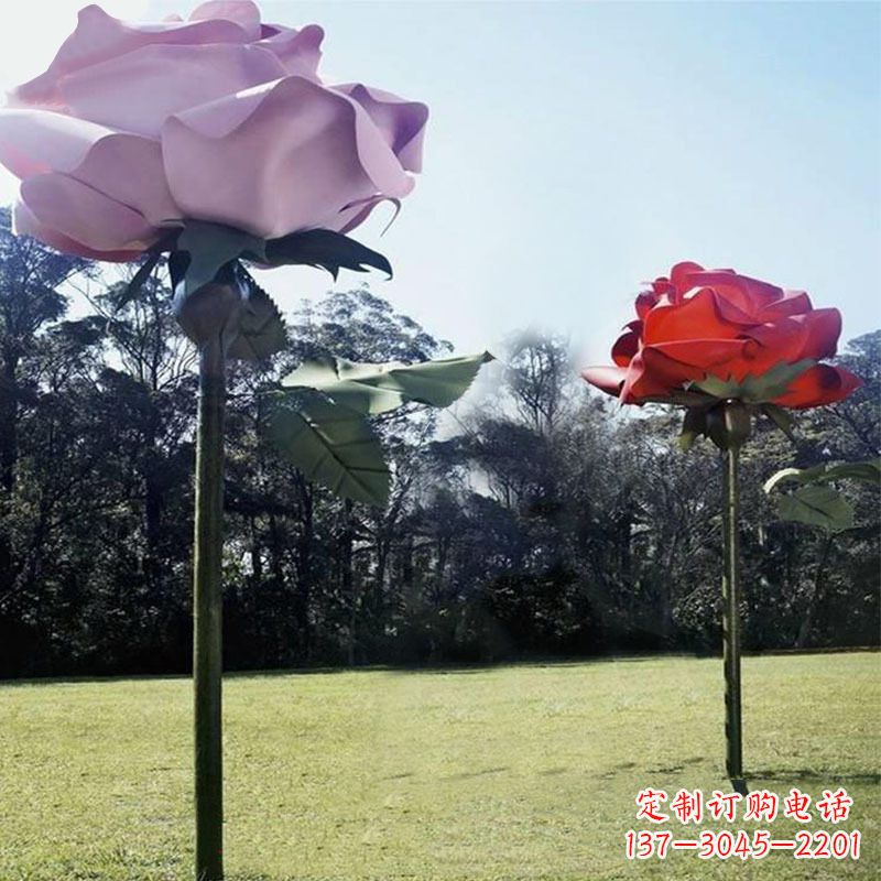 哈尔滨精美不锈钢雕刻玫瑰花雕塑