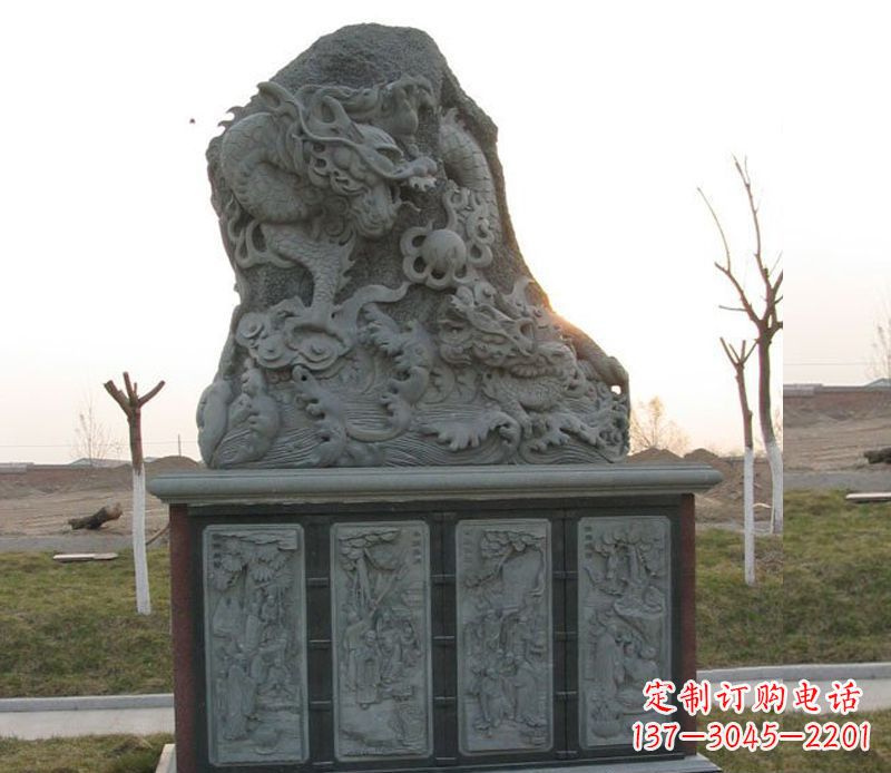 哈尔滨精美的大理石龙雕塑