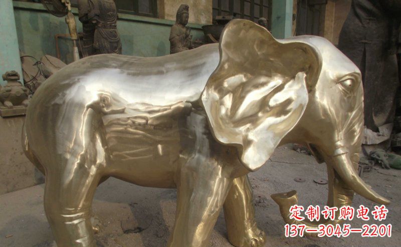 哈尔滨中领雕塑精美的大象铜雕