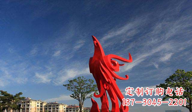 哈尔滨公园大型不锈钢凤凰雕塑