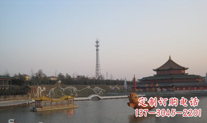 哈尔滨公园金鱼动物铜雕