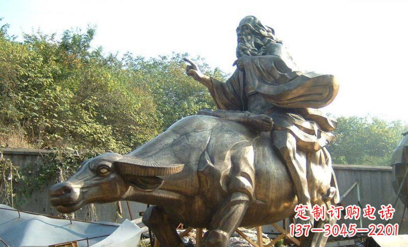 哈尔滨中领雕塑艺术精美大型老子骑牛景观雕塑
