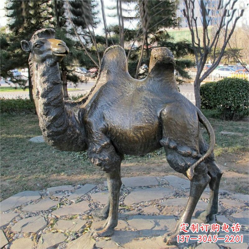 哈尔滨公园骆驼动物铜雕摆件