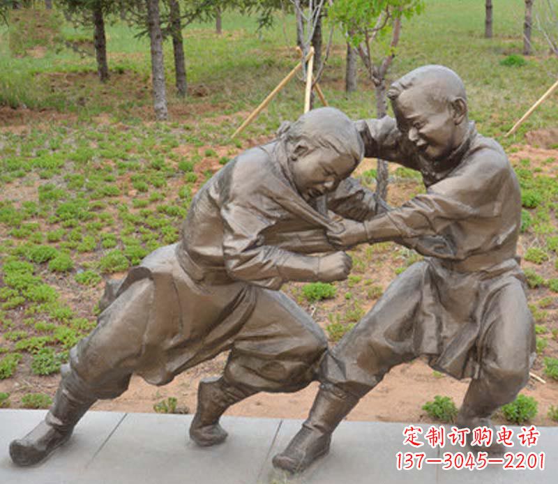 哈尔滨精致雕塑小男孩铜雕