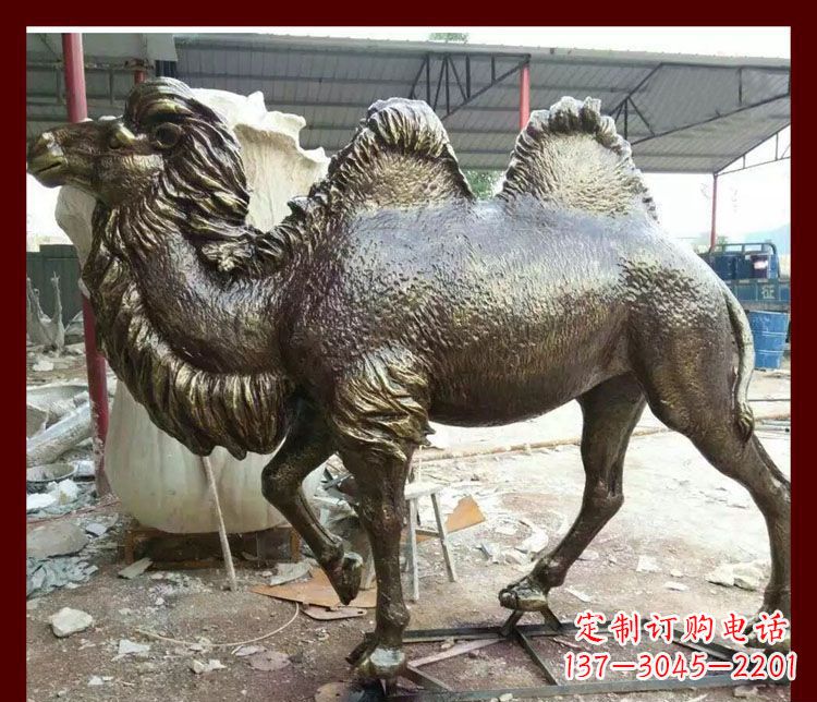 哈尔滨公园双峰骆驼铜雕