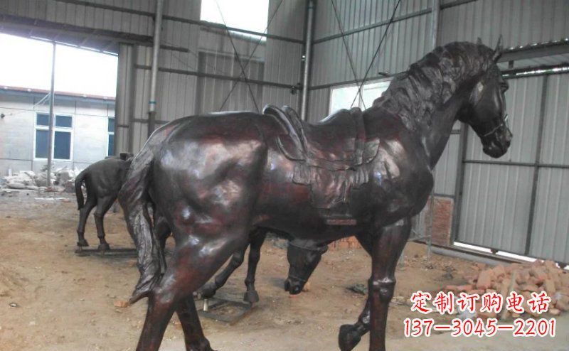 哈尔滨公园铜马动物铜雕