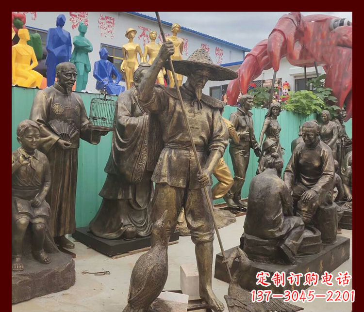 哈尔滨新中式鸬鹚铜雕塑