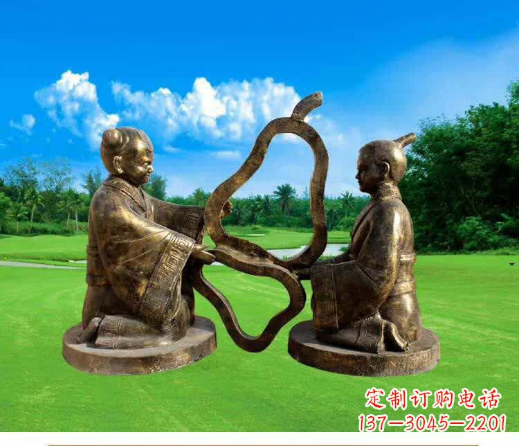 哈尔滨精美古代孔融让梨人物铜雕