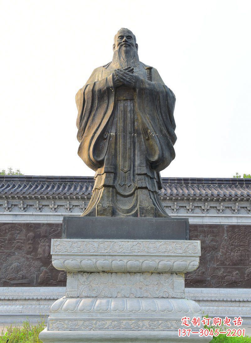 哈尔滨中领雕塑-孔子铜雕