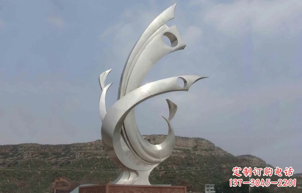 哈尔滨金羽凤凰-不锈钢抽象雕塑