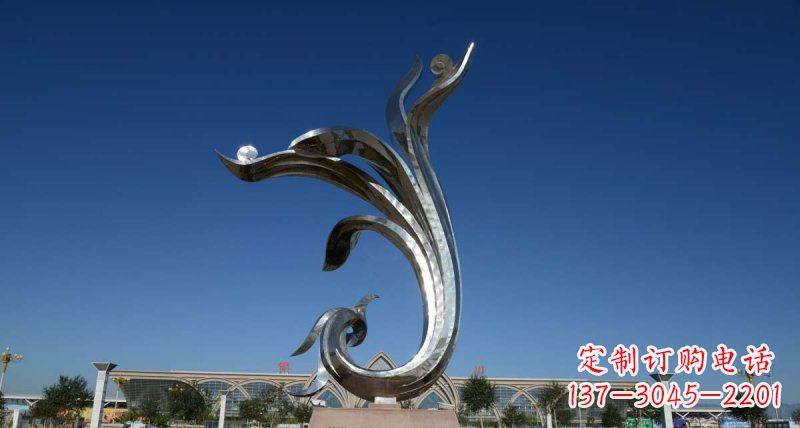 哈尔滨优雅迷人的不锈钢抽象凤凰雕塑