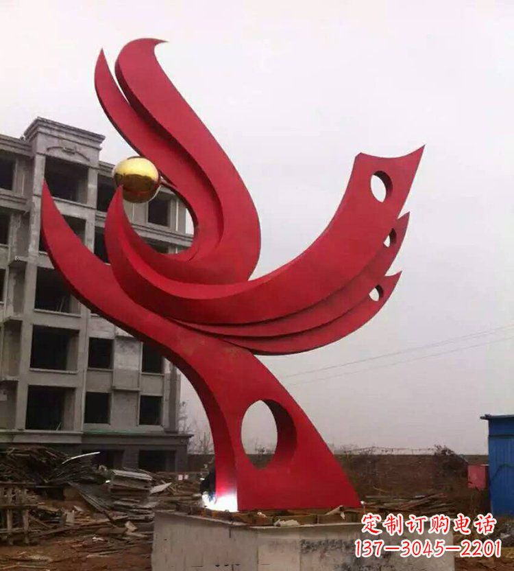 哈尔滨全新抽象凤凰不锈钢雕塑
