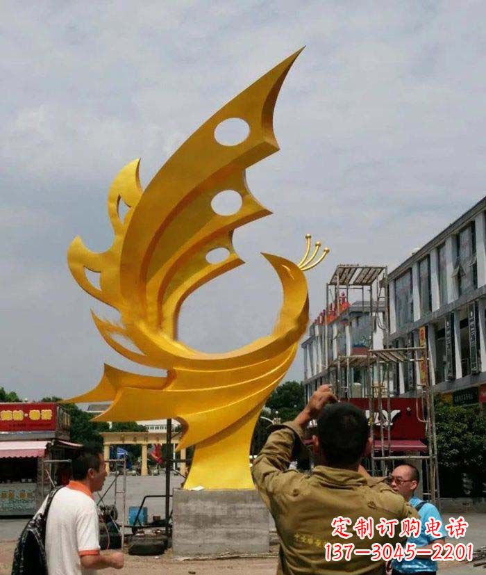 哈尔滨精致大气的不锈钢抽象凤凰雕塑