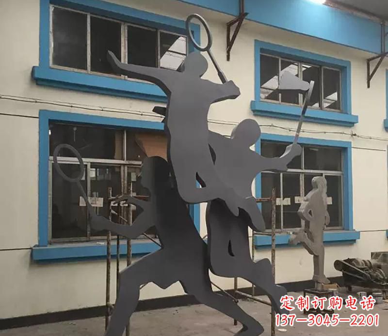 哈尔滨不锈钢羽毛球运动雕塑