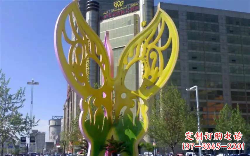哈尔滨广场不锈钢雕刻蝴蝶雕塑