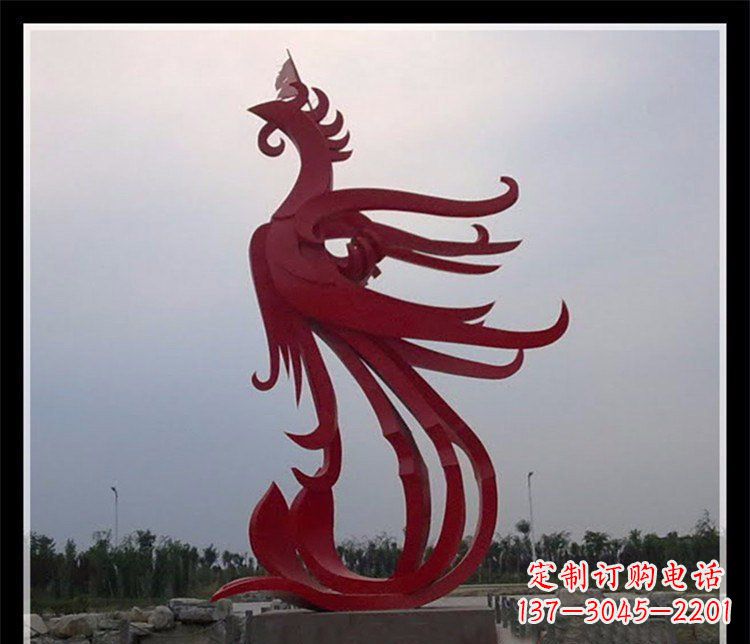 哈尔滨广场不锈钢飞翔的凤凰雕塑 (2)