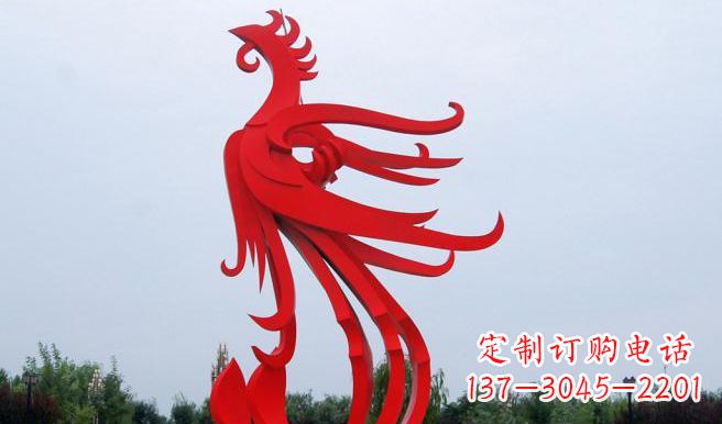 哈尔滨中领雕塑制作的精美不锈钢凤凰雕塑