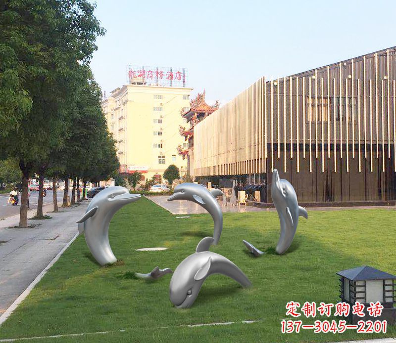 哈尔滨艺术雕塑“海豚”摆件