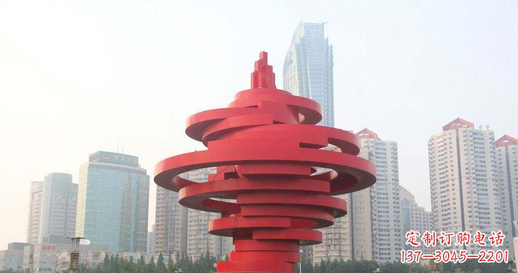 哈尔滨广场不锈钢火炬雕塑