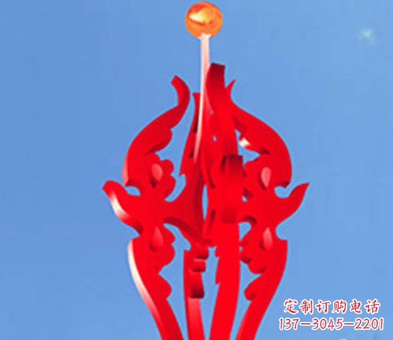 哈尔滨中领雕塑出品:不锈钢火苗抽象雕塑