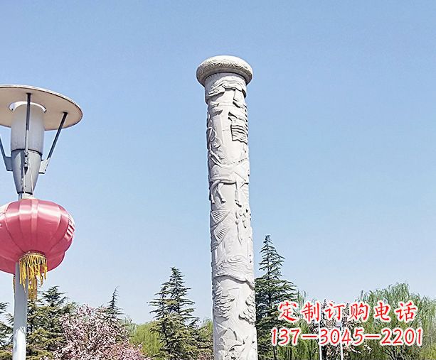 哈尔滨中领雕塑的大理石龙柱石雕