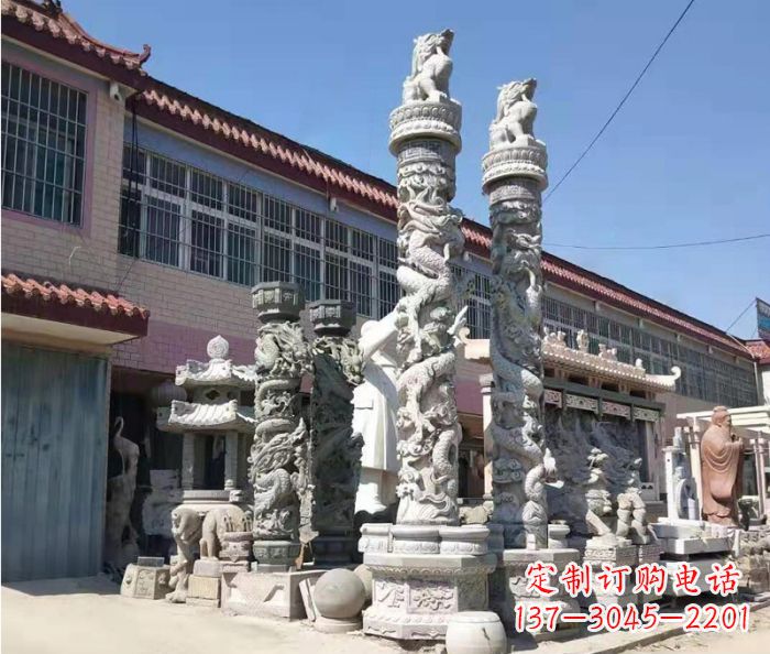 哈尔滨广场景观大理石龙柱石雕_1
