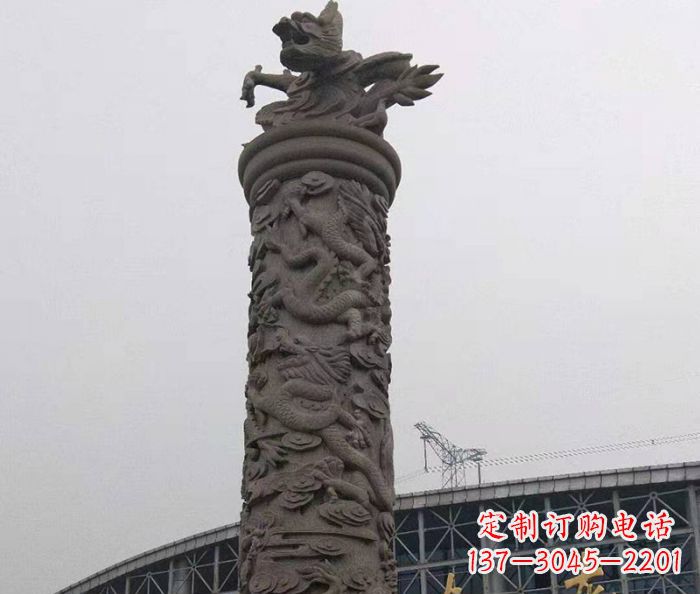 哈尔滨中领雕塑|仿古盘龙柱石雕