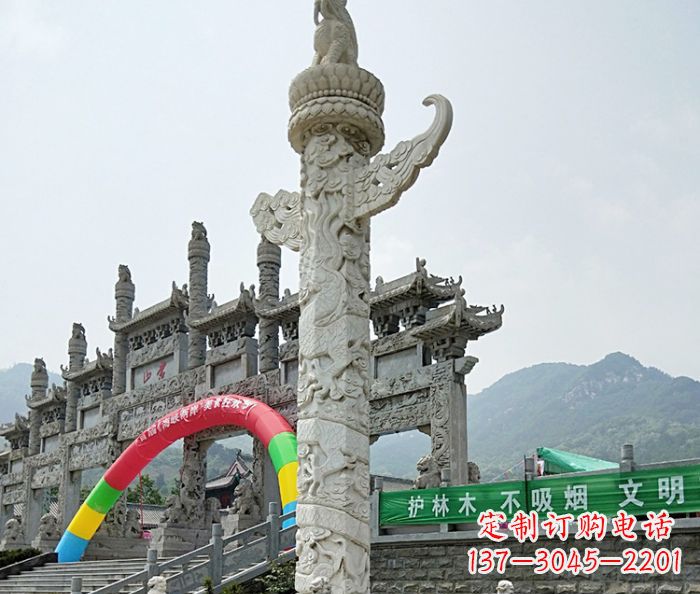 哈尔滨广场景观汉白玉华表石雕