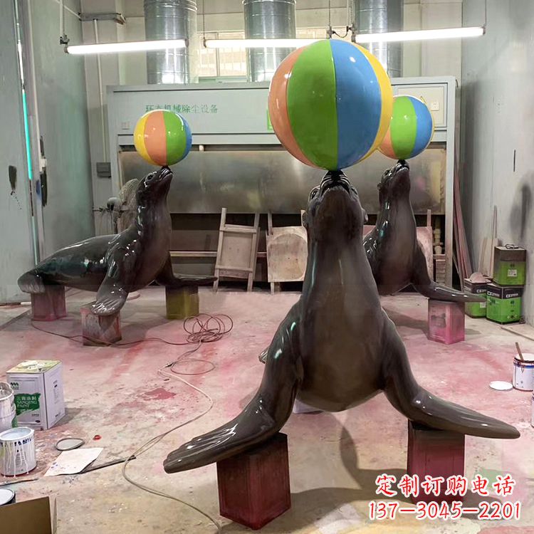 哈尔滨海豹玻璃钢雕塑,让您触手可及的自然风情