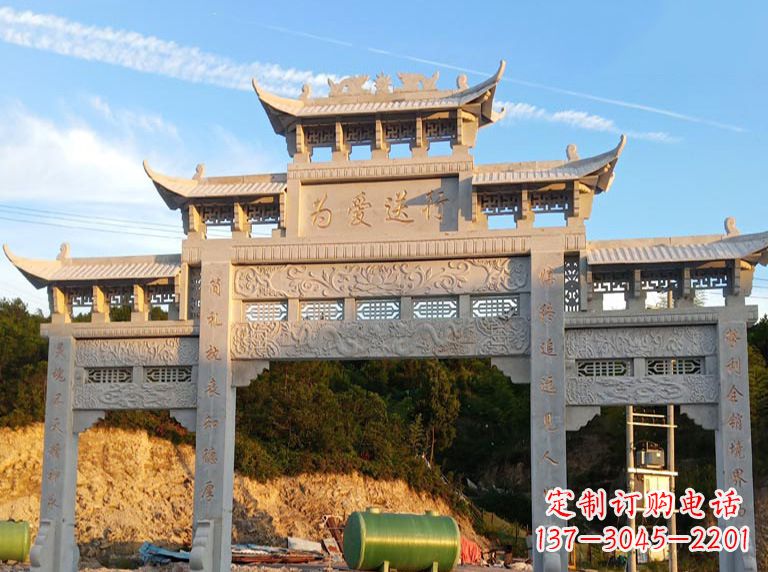 哈尔滨海北石雕牌坊——高品质定制雕塑