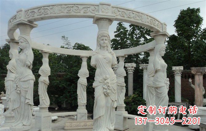 哈尔滨汉白玉欧式凉亭雕塑