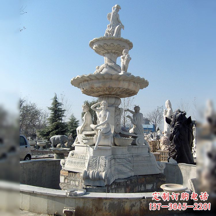 哈尔滨汉白玉欧式人物喷泉