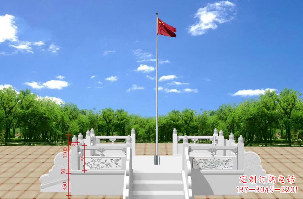哈尔滨汉白玉升旗台雕塑12