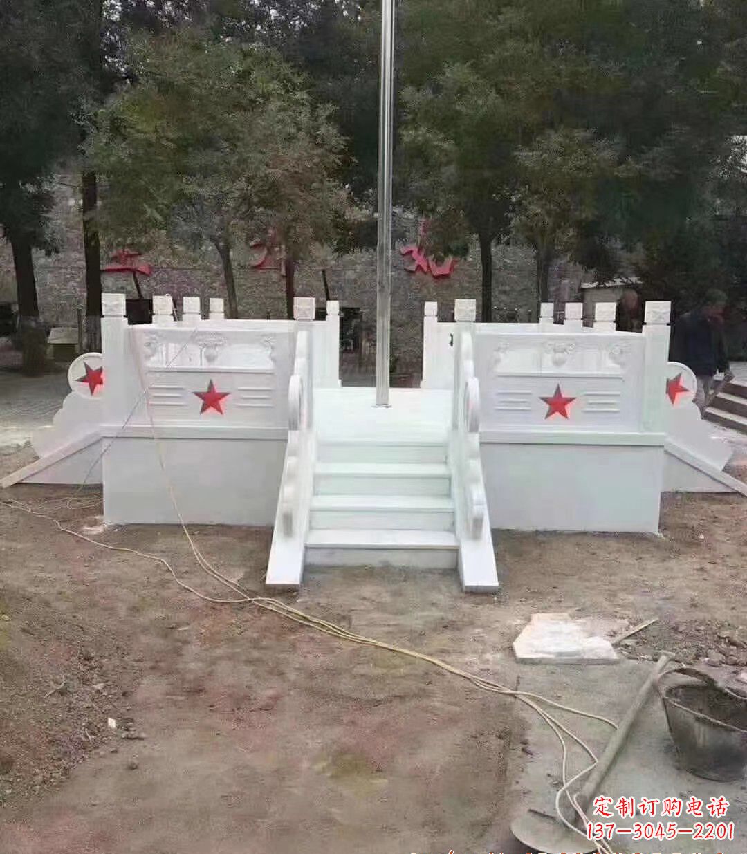 哈尔滨汉白玉升旗台石雕