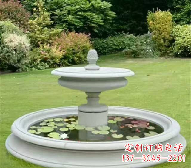 哈尔滨汉白玉双层喷泉雕塑