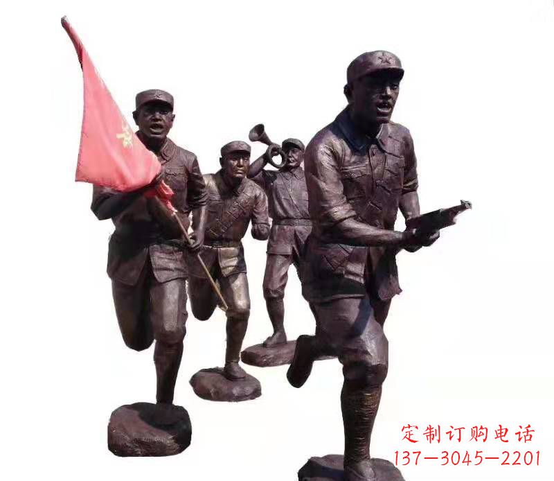 哈尔滨传承热血精神,纪念红军英雄:红军人物雕塑
