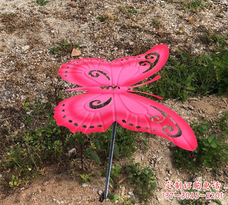 哈尔滨红色铁艺不锈钢蝴蝶雕塑
