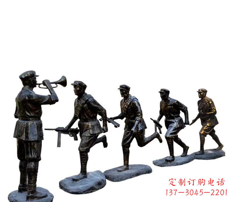 哈尔滨传承红色精神,红军铜雕震撼人心