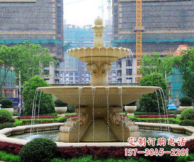 哈尔滨户外多层喷泉石雕