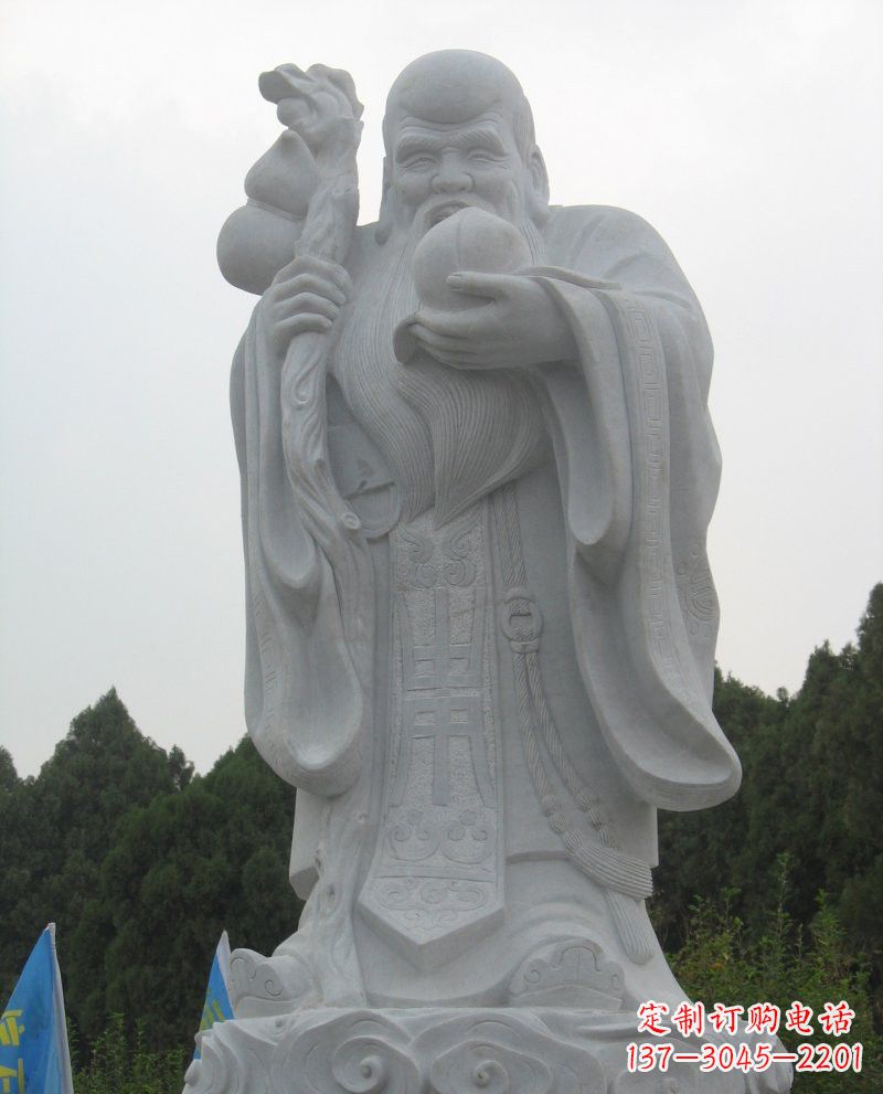 哈尔滨大理石老寿星雕塑,重现传统文化的美好