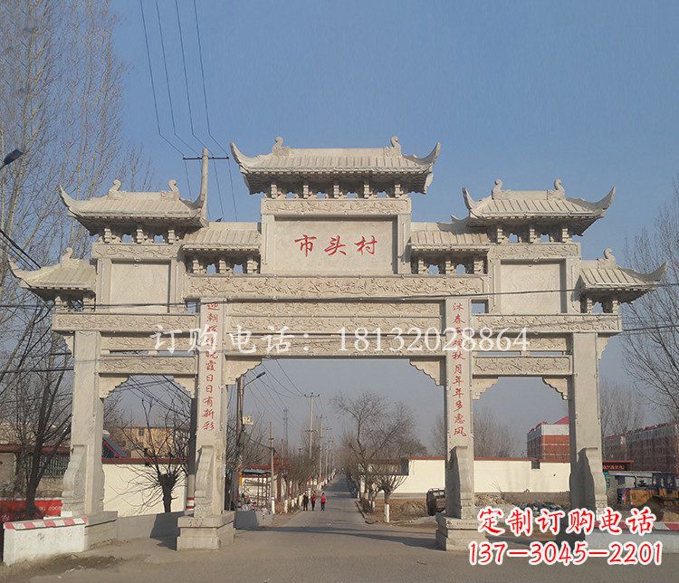 哈尔滨景区三门七楼石雕牌坊——精美绝伦的牌坊雕塑