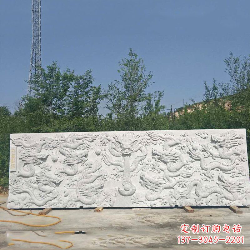 哈尔滨九龙壁汉白玉浮雕,让艺术墙面独具特色