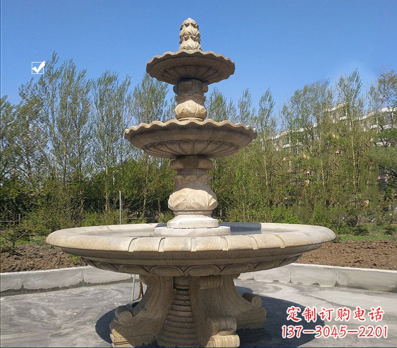 哈尔滨九龙浴太子喷泉石雕